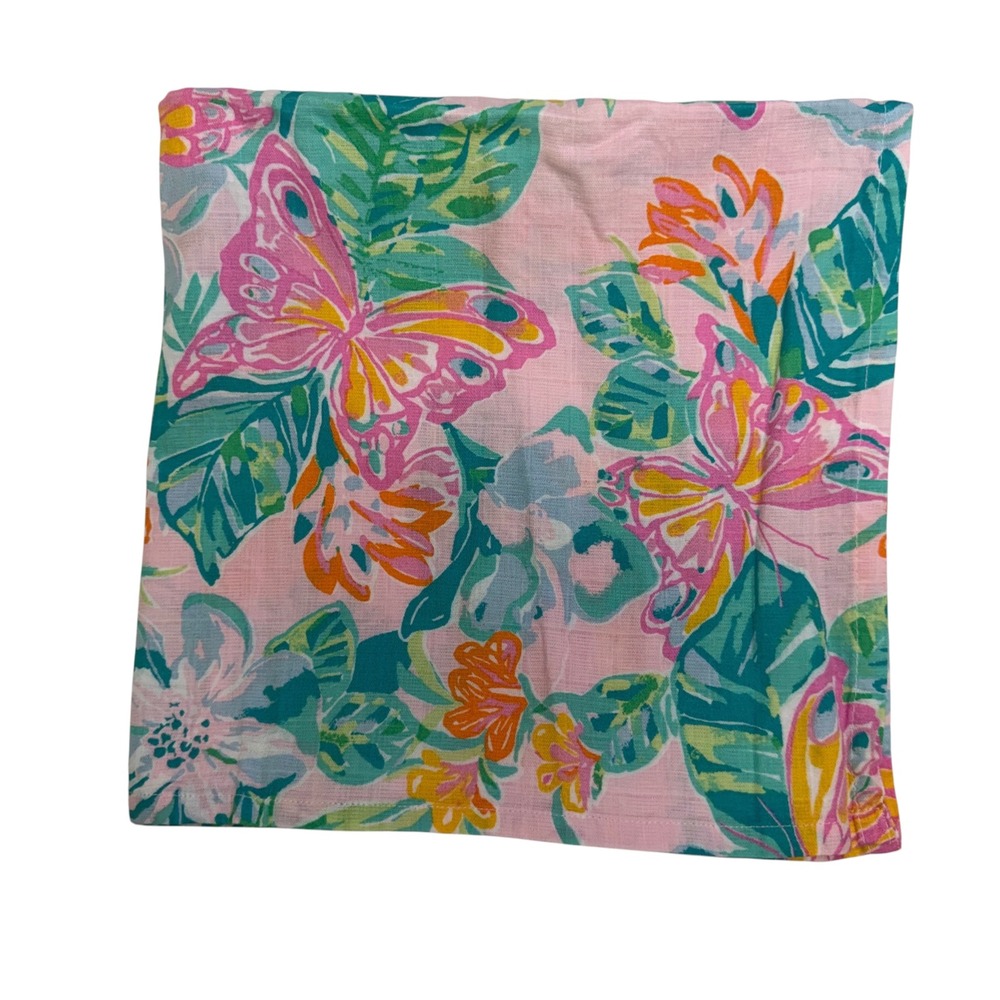 Lilly Pulitzer Pottery Barn Kids‎ Organic Cotton Muslin Swaddle Butterfly Pink